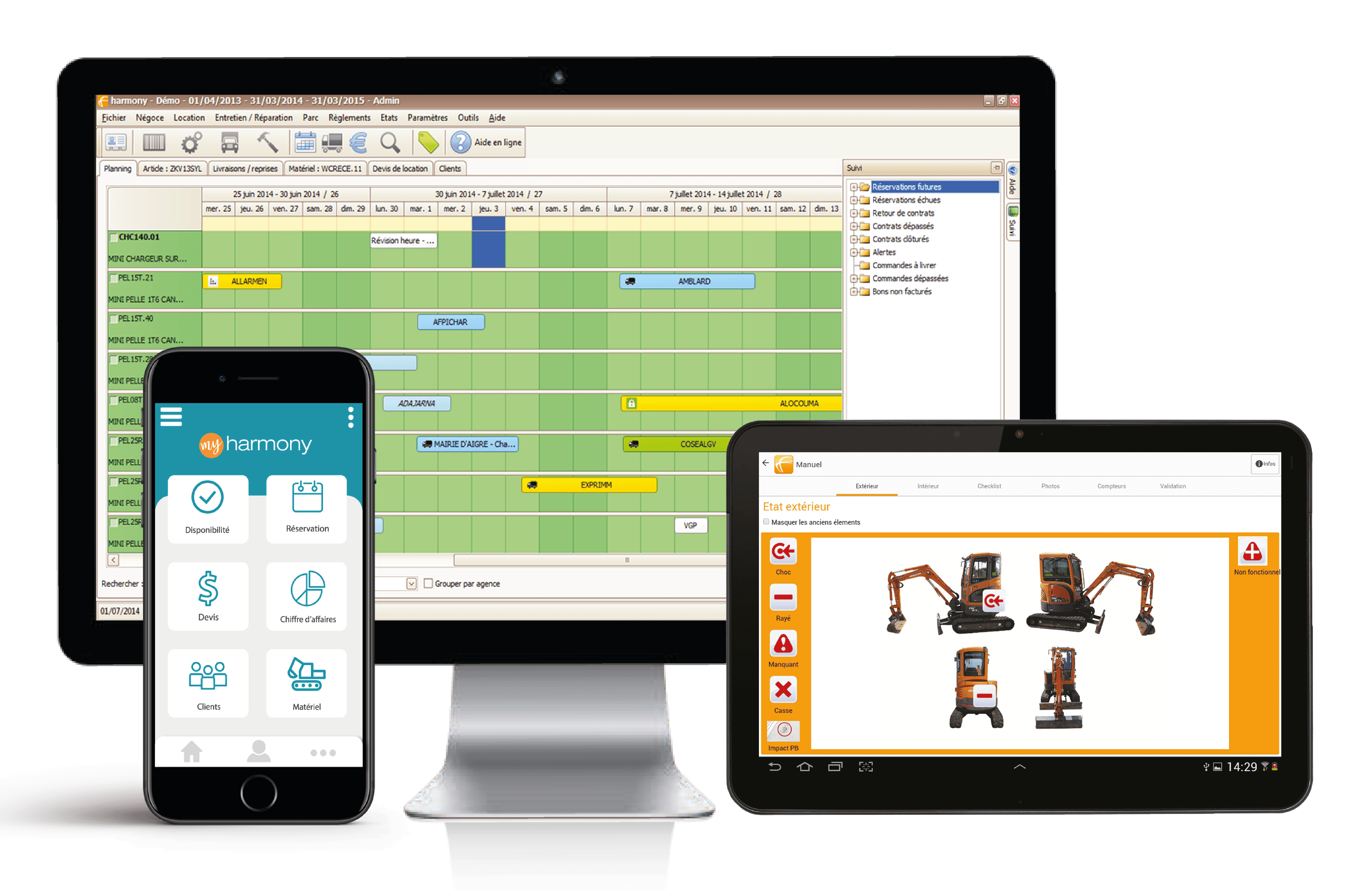 logiciel location matériel + application